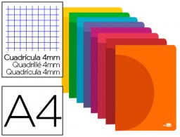 Libreta escolar Liderpapel 360° A4 48h 90g/m² c/4mm. tapa de plástico colores surtidos